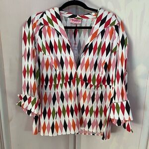 Pinup Couture Colorful Harlequin Blouse